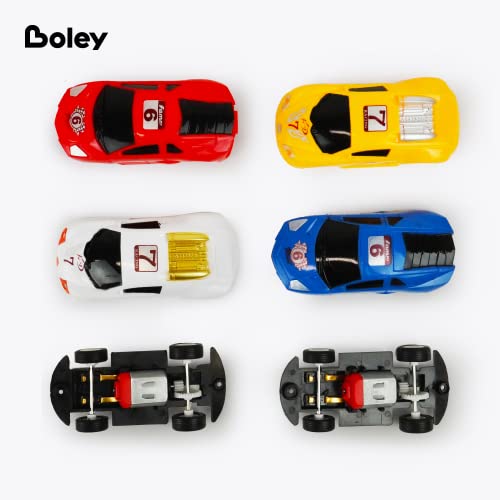 Boley Slot Car Race Track Set - Race Track Set STEM Building Toys for Boys and Girls - 2 Cars and 2 Hand-Operated RC Controllers Included - Ages 6+