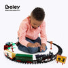 Boley Classic American Model Train Set - Play Toy Train Set with Tracks, Lights, Sounds, Road Signs, and Trees - 56 Pieces