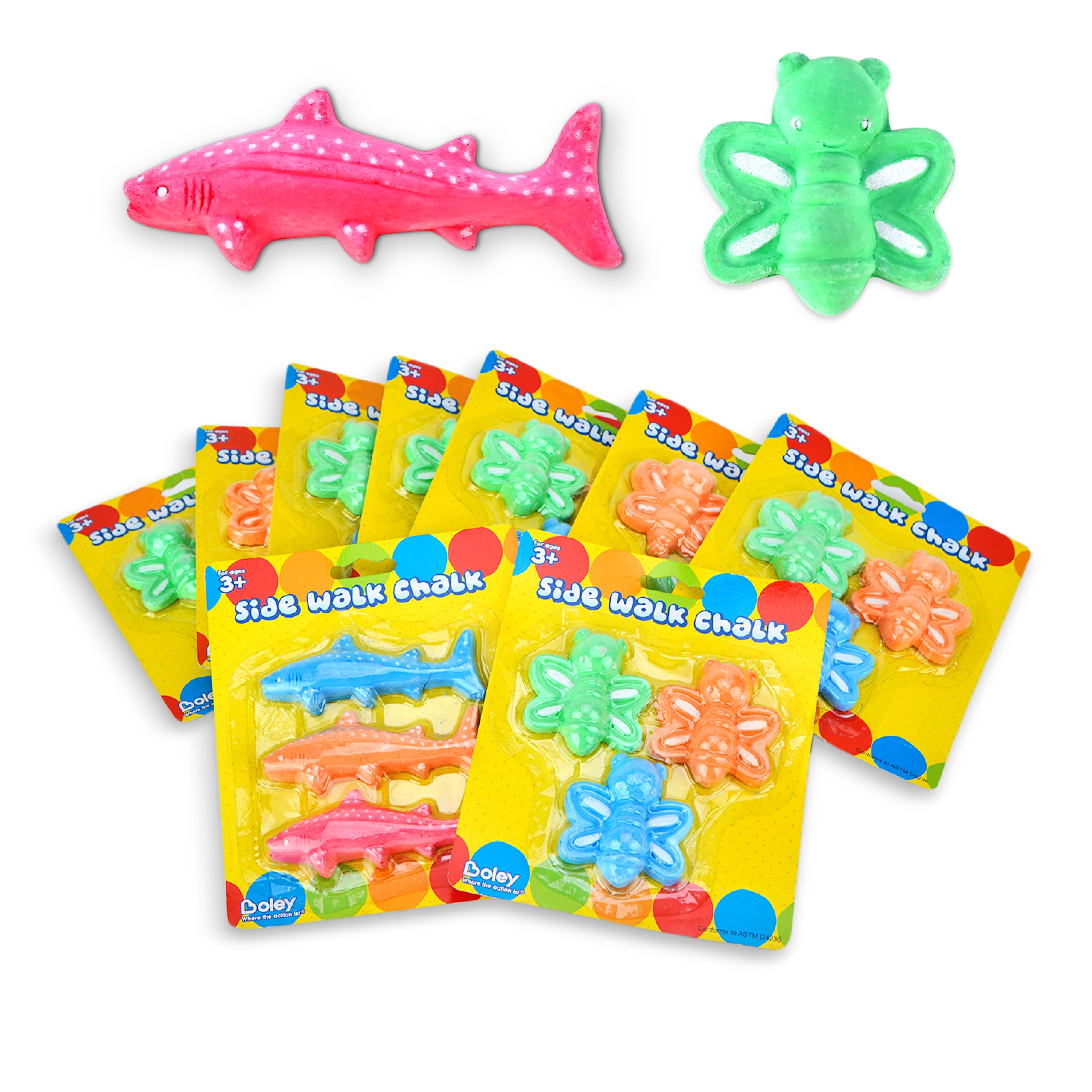Butterfly & Shark Sidewalk Chalk - 12 Pk