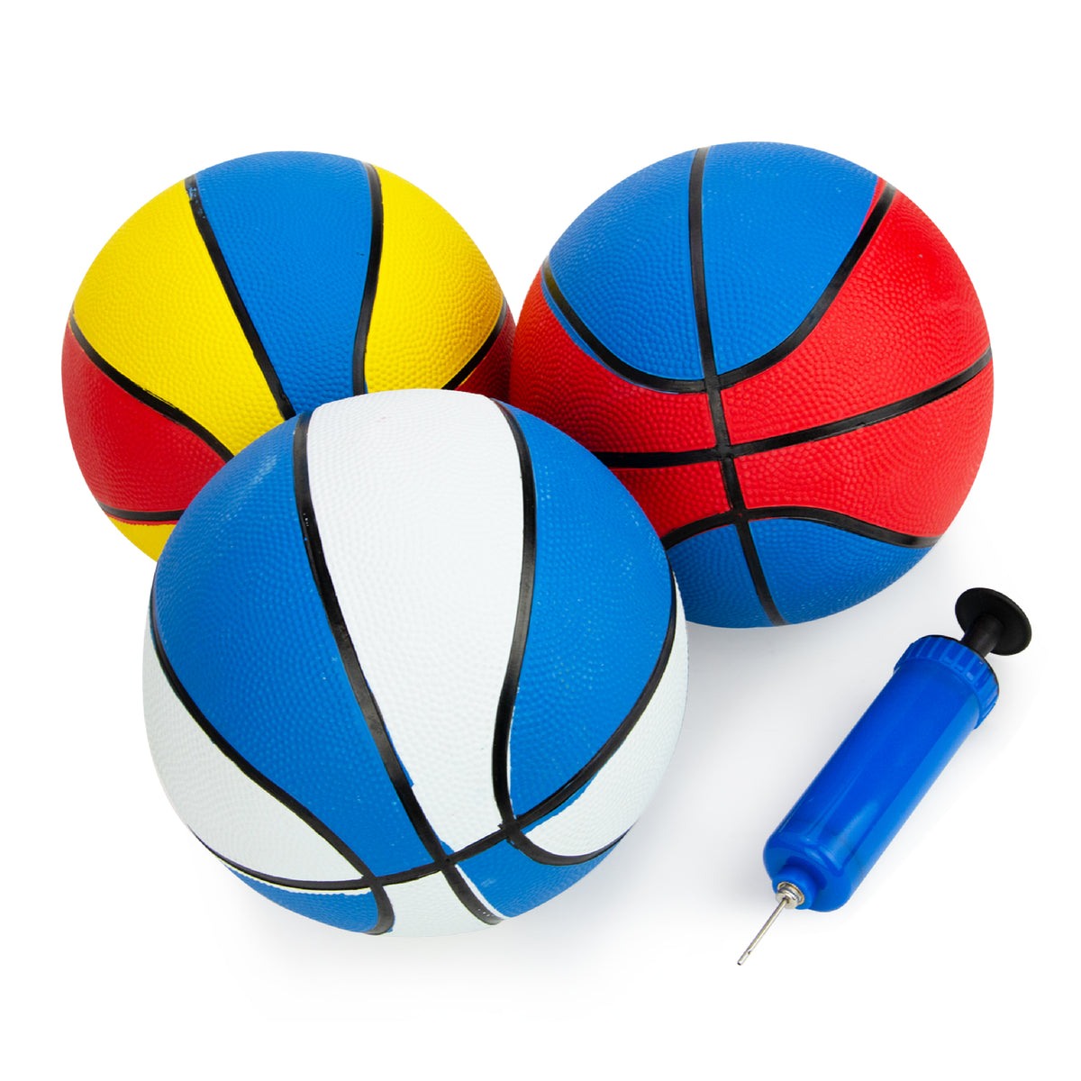 Rubber Basketballs with Pump 3 PK Boley Store