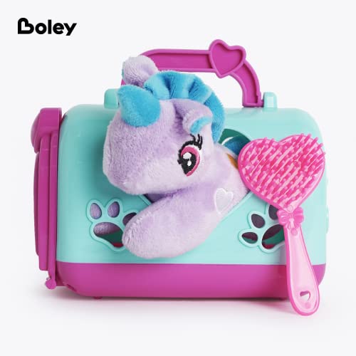 Boley Unicorn Plushie Set with Cage, Unicorn Plush Toy, Purple Unicorn Stuffed Animal, Unicorn Plushie for Kids, Ages 3+