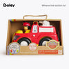 Boley RooCrew Emergency Fire Truck and Fireman - Educational Lights and Sound Eco-Wood Toy Vehicle Playset for Boys and Girls – for Ages 2 and Up