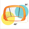 Boley Small Soccer Goal Set - 2 Pack 31 in Portable Pop Up Mini Soccer Net for Backyard Sports Games, Exercise, and Play - Outdoor Soccer Training Equipment for Kids and Youth Sports