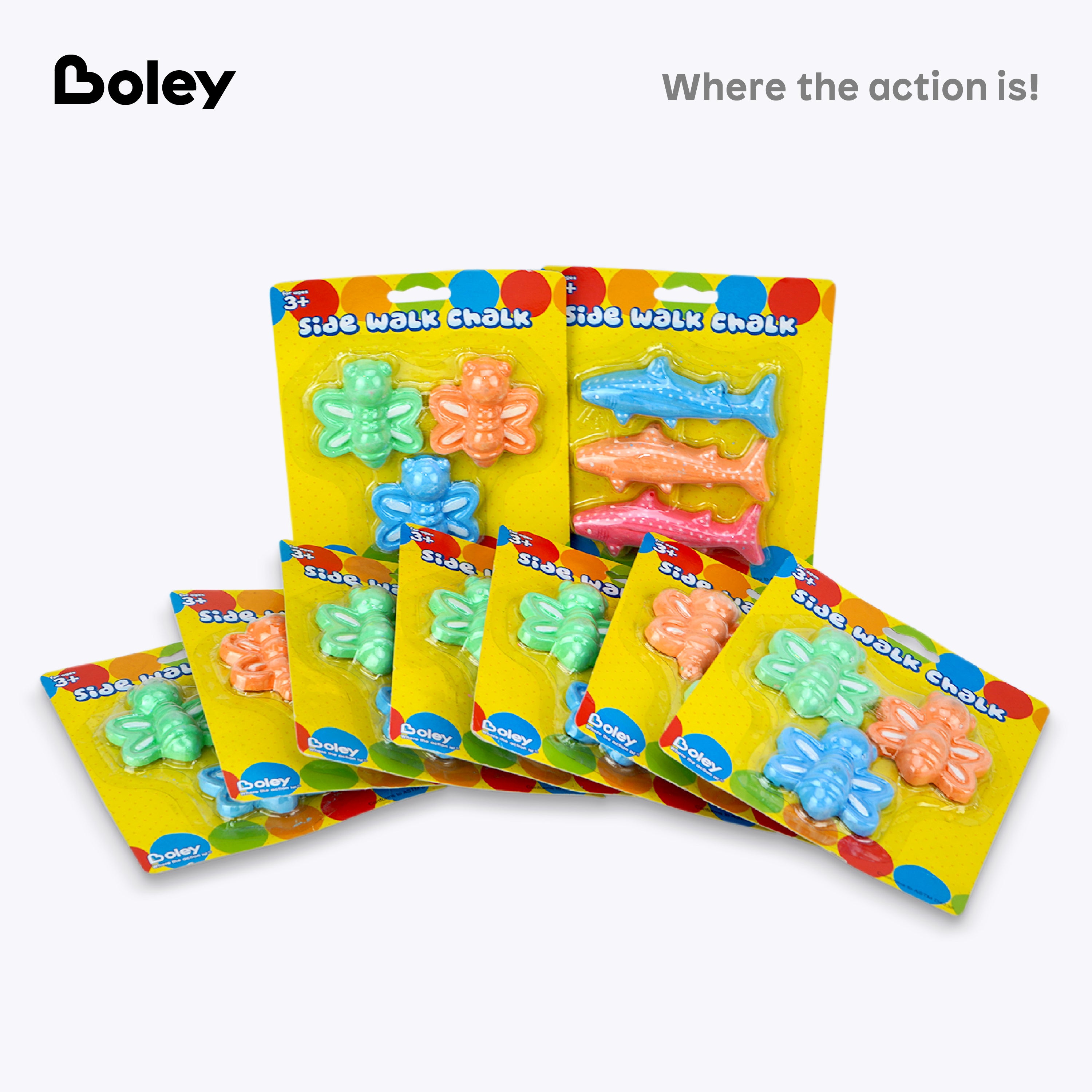 Butterfly & Shark Sidewalk Chalk - 12 Pk